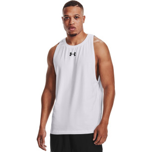 Men's Under Armour Baseline Cotton Tank White