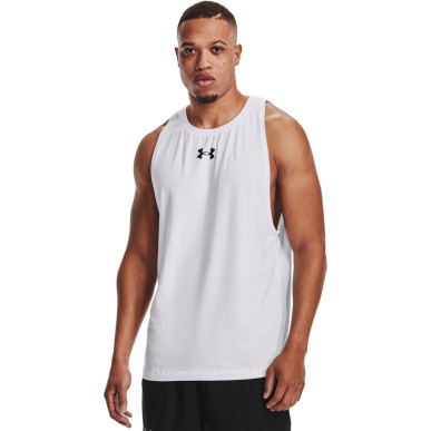 Men's Under Armour Baseline Cotton Tank White