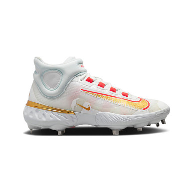 Crampones de beisbol Nike Alpha Huarache Elite 4 Mid Playoff pack Metal blanco