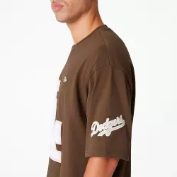 T-shirt MLB Los Angeles Dodgers New Era World Series Patch Oversize Marron