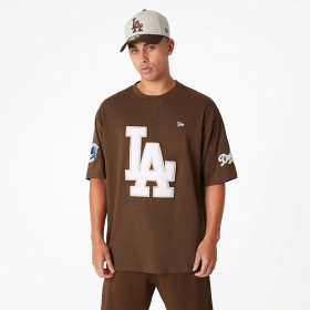 T-shirt MLB Los Angeles Dodgers New Era World Series Patch Oversize Maron