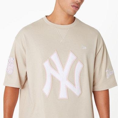 T-shirt MLB New York Yankees New Era World Series Patch Oversize beige