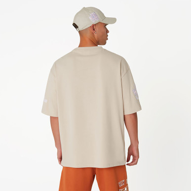 New Era World Series Patch Oversize T-shirt MLB New York Yankees Cream