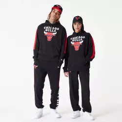 Sweat à Capuche NBA Chicago Bulls New Era Color Block Oversize Noir