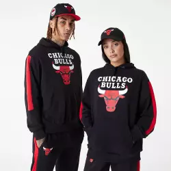 Sudadera NBA Chicago Bulls New Era Color Block Oversize Negro