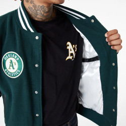 New Era Oakland Athletics MLB Varsity Bomber Jacket Large Men's Deep Green -Size L