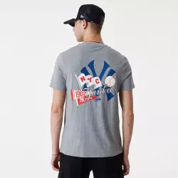 Camiseta para hombre MLB New York Yankees New Era Flag Graphique gris