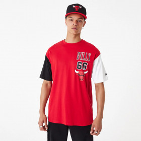 T-Shirt NBA Chicago Bulls New Era Arch Wordmark Oversize Rouge