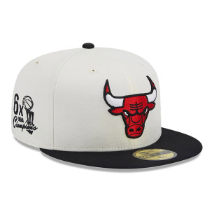 Casquette NBA Chicago Bulls New Era Championships 59fifty Blanc