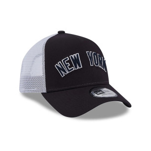 Casquette MLB New York Yankees New Era Team Script Trucker Bleu marine