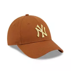 Casquette MLB New York Yankees New Era Metallic Logo 9Forty Marron pour Femme