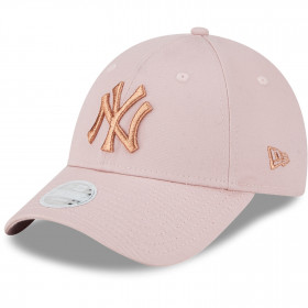 Gorra MLB New York Yankees New Era Metallic Logo 9Forty Rosa para Mujer