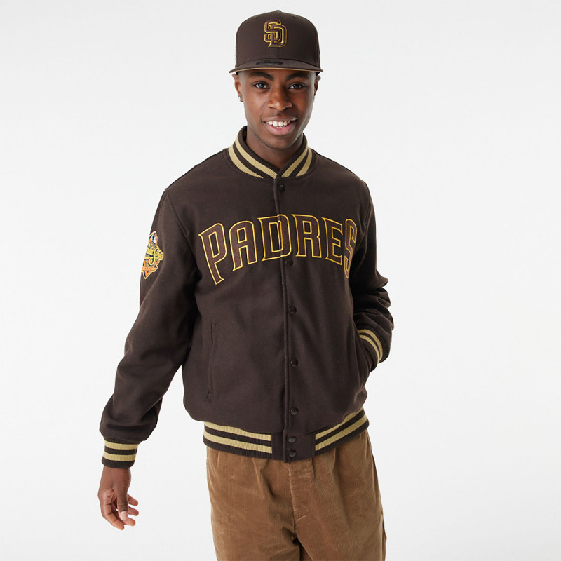 New Era MLB PATCH VARSITY JACKET SAN DIEGO PADRES Brown