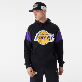 Sweat à Capuche NBA Los Angeles Lakers New Era Color Block Oversize Noir