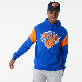 Sweat à Capuche NBA New York Knicks New Era Colour Block Oversize Bleu