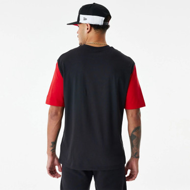 New Era Colour Block Oversize T-shirt NBA Chicago Bulls Black