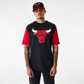 T-Shirt NBA Chicago Bulls New Era Colour Block Oversize Noir