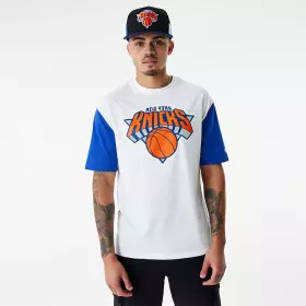 Camiseta NBA New York Knicks New Era Colour Block Oversize Blanco
