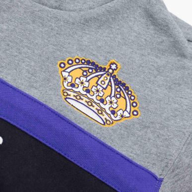 Sweat à capuche NHL Los Angeles Kings Mitchell & Ness Headcoach Logo Gris