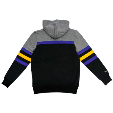 Sweat à capuche NHL Los Angeles Kings Mitchell & Ness Headcoach Logo Gris