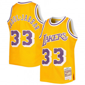 Maillot NBA Kareem Abdul-Jabbar Los Angeles Lakers 1984-85 Mitchell & ness Jaune Pour enfant