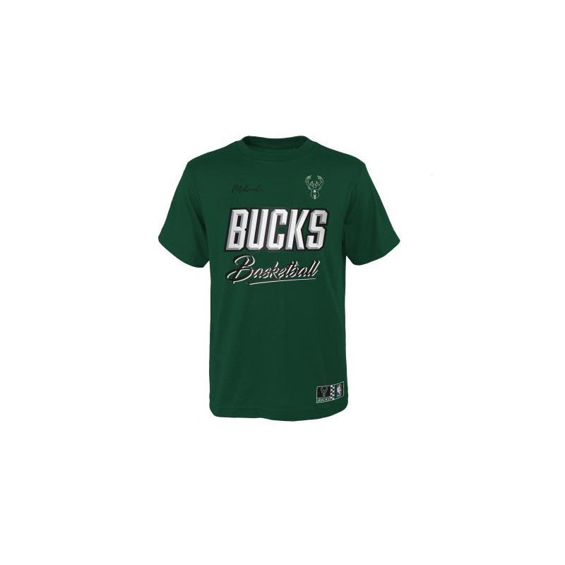 Kids' Outerstuff Court vs Track NBA Milwaukee Bucks T-shirt Green