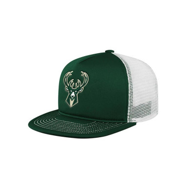 Gorra NBA Milwaukee Bucks Outerstuff Foam Front Trucker verde para Chico