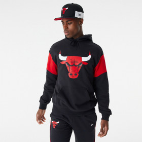 Sudadera NBA Chicago Bulls New Era Color Block Oversize negro