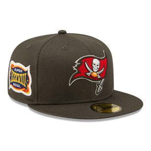 New Era Side Patch 59Fifty hat NFL Tampa Bay Buccaneers Grey