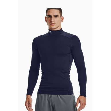 Maillot de compression à manches longues Under Armour ColdGear Mock Bleu marine