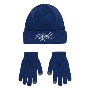 Boy's Jordan Flight pom Beanie set Royal