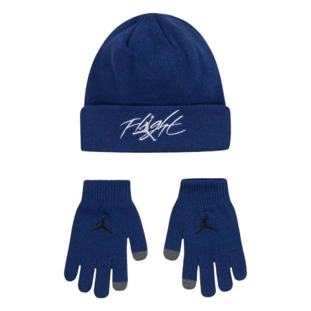Boy's Jordan Flight pom Beanie set Royal