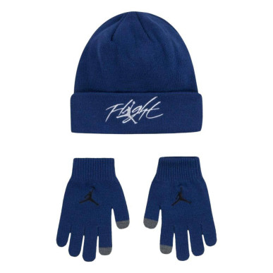 Boy's Jordan Flight pom Beanie set Royal