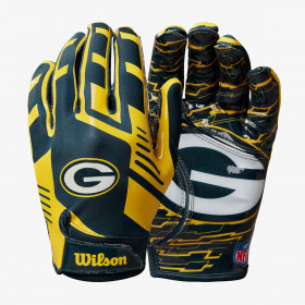 Gants de Football Américain Wilson NFL Greenbay Packers Stretch Fit receveur
