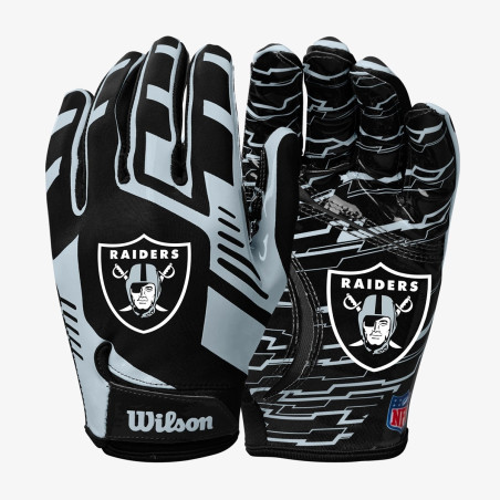Guantes de futbol americano NFL Las Vegas Raiders Stretch Fit para receiver