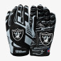 Guantes de futbol americano NFL Las Vegas Raiders Stretch Fit para receiver Guantes de futbol americano NFL Las Vegas Raiders Stretch Fit para receiver