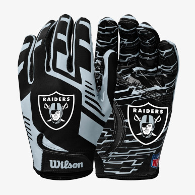 Guantes de futbol americano NFL Las Vegas Raiders Stretch Fit para receiver