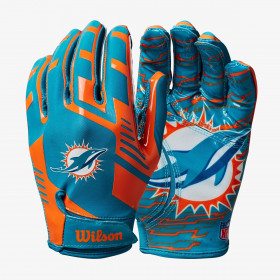 Gants de Football Américain Wilson NFL Miami Dolphins Stretch Fit receveur