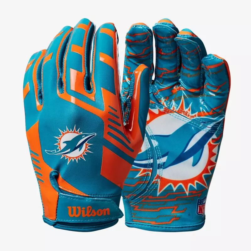 Gants de Football Américain Wilson NFL Miami Dolphins Stretch Fit receveur