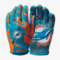 Guantes de futbol americano NFL Miami Dolphins Stretch Fit para receiver