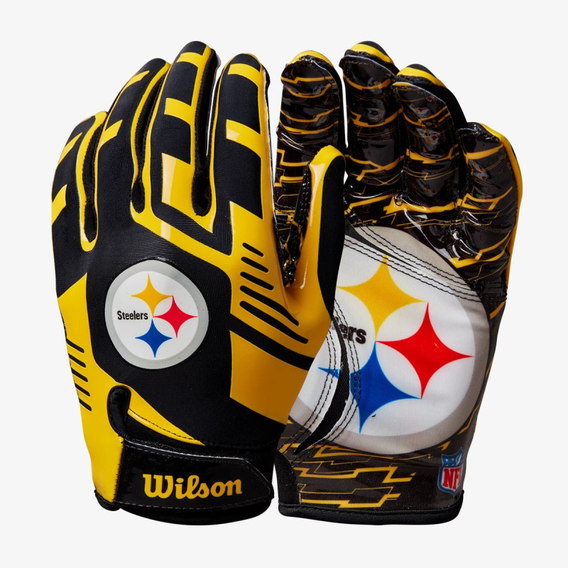 Gants de Football Américain Wilson NFL Pittsburgh Steelers Stretch Fit receveur Gants de Football Américain Wilson NFL Pittsburgh Steelers Stretch Fit receveur