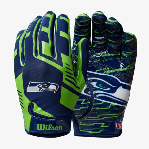 Guantes de futbol americano NFL Seattle Seahawks Stretch Fit para receiver