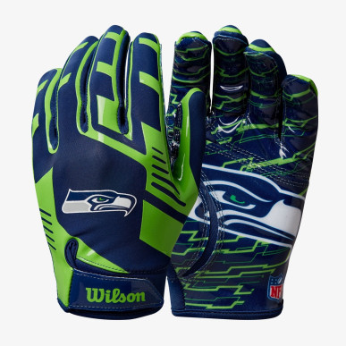 Gants de Football Américain Wilson NFL Seattle Seahawks Stretch Fit receveur