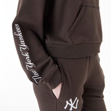 Sudadera MLB New York Yankees New Era Lifestyle Crop Maron para mujer