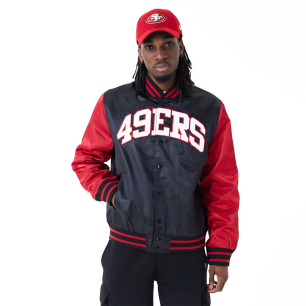 Chaquetta NFL San Francisco 49ers New Era satin Negro