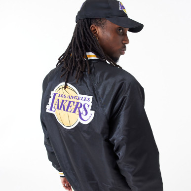 Bomber NBA Los Angeles Lakers New Era Applique Satin Noir