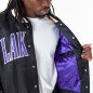 Men's New Era Applique Satin Bomber NBA Los Angeles Lakers Black