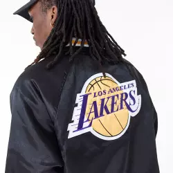 Bomber NBA Los Angeles Lakers New Era Applique Satin Noir