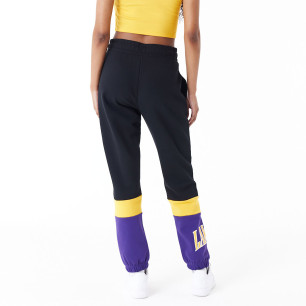 Pantalone NBA Los Angeles Lakers New Era Colour Block Jogger Negro para mujer