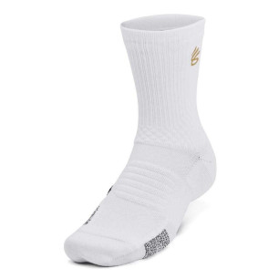 Calcetin Under Armour AD Playmaker Mid Curry Blanco